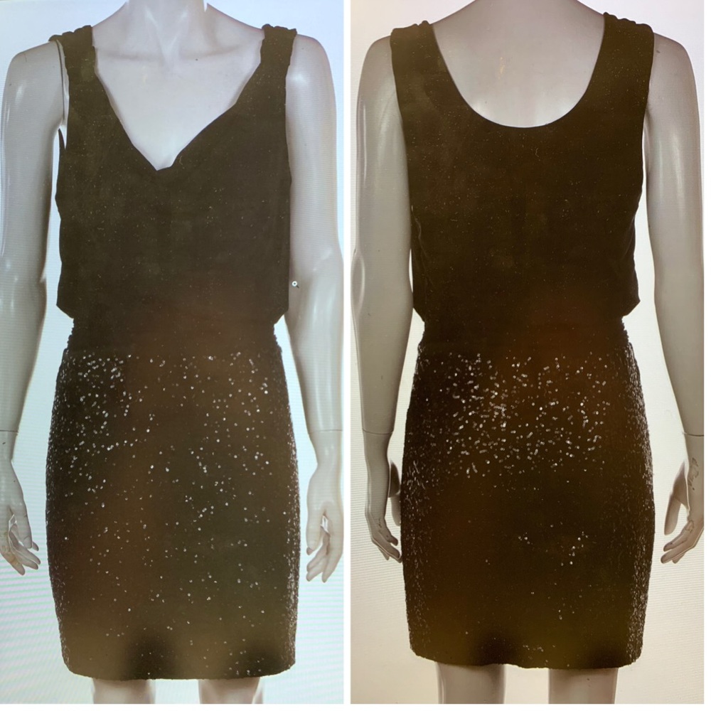 Black/sequined mini dress